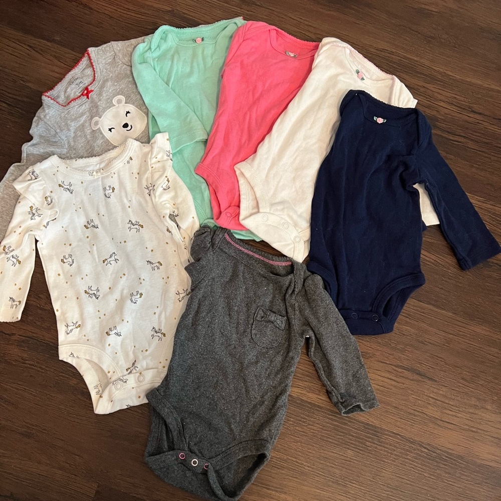 Carters long sleeve onesie lot